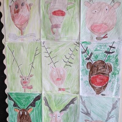 Results of 'How to draw a reindeer' instructions!